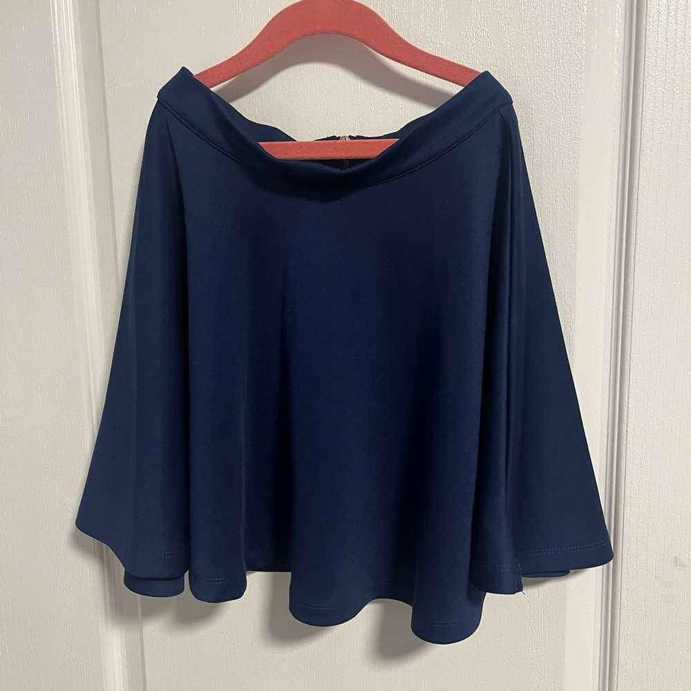 Elegant Skater Navy Blue Women's Skirt
